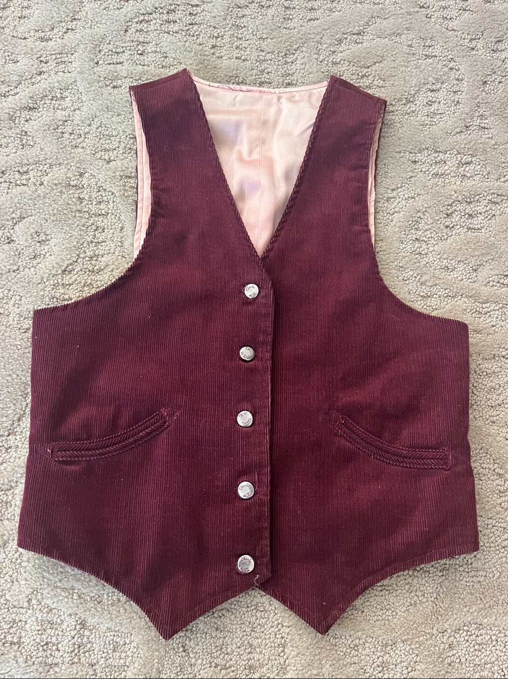 Vintage Chemin de Fer Corduroy Vest Size Medium 1970’s